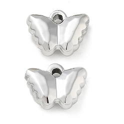 с Покрытием Серебра Покрытие акриловые подвески, с петлей, бабочка, со серебряным покрытием, 15x19x6 мм, отверстие : 2.2 мм