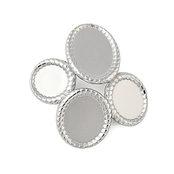 Нержавеющая Сталь Цвет 304 Настройки кабошон из нержавеющей стали кулон, плоский круглый с овальными подвесками, цвет нержавеющей стали, лоток : 8~15x8x10 мм, 32x30x8.5 мм, отверстие : 5.5x3 мм