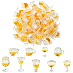 Goldenrod 50Pcs Acrylic Wine Bottle Miniature Ornaments, for Garden Dollhouse Accessories, Goldenrod, 18.5~23.5x16~19x15~30.5mm
