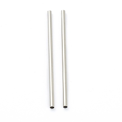 Нержавеющая Сталь Цвет Не тускнеет 304 бусины из нержавеющей стали, трубки бисера, цвет нержавеющей стали, 75x3 мм, отверстие : 2.5 мм