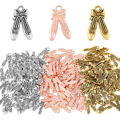 (52) Непрозрачная лаванда 150 шт 3 цвета подвески из сплава в тибетском стиле, танцевальные туфли с бантом, разноцветные, 21x12.5x2 мм, отверстие : 2 мм, 50 шт / цвет