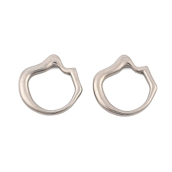 Нержавеющая Сталь Цвет 304 нержавеющей стали связывающий кольца, профиль пламени, не тускнеет, цвет нержавеющей стали, 24x25x3.5 мм, внутренний диаметр: 18x18 мм