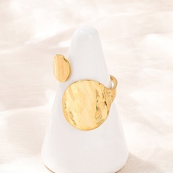 Золотой 304 открытые кольца-манжеты из нержавеющей стали для женщин, золотые, 23.5 мм, внутренний диаметр: 19 мм