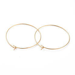 Настоящее золото 18K 316 хирургические серьги-кольца из нержавеющей стали., Винные стекла, реальный 18 k позолоченный, 35x0.7 мм, 21 датчик