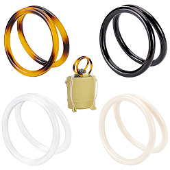 (52) Непрозрачная лаванда 8шт 4цвета ПВХ плетеные ручки для сумок, круглые кольца, разноцветные, 11x1 см, Внутренний диаметр: 9 cm, 2 шт / цвет