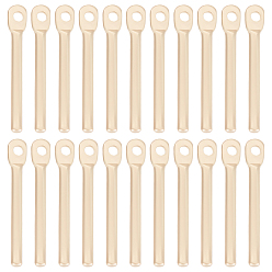 Настоящее золото 14K 30 латунные подвески шт., бар очарование, реальный 14 k позолоченный, 15x2x1 мм, отверстие : 1 мм