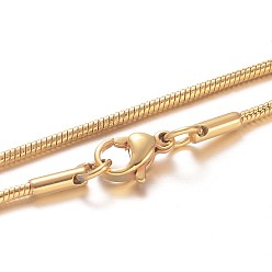 Золотой 304 из нержавеющей стали цепи змея ожерелья, с карабин-лобстерами , золотые, 17.7 дюйм (45 см), 1.5 мм