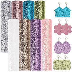 (52) Непрозрачная лаванда 1сумка из ПВХ и кожи, для поделок, прямоугольные, разноцветные, 210x150x1 мм, 8 шт / пакет