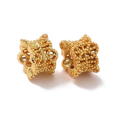 Золотой Экологичные латунные европейские бусины, бусины с большим отверстием, без кадмия и без свинца, долговечный, цветок, золотые, 5.5x4.4 мм, отверстие : 2 мм