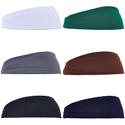 (52) Непрозрачная лаванда 6шт. 6цвета, тканевая широкая повязка на голову для занятий спортом, Мягкая и эластичная модная повязка для волос, впитывающая пот, разноцветные, 240x2 мм, 1 шт / цвет