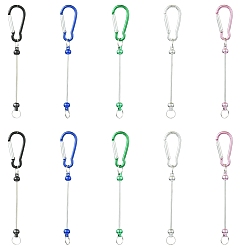 (52) Непрозрачная лаванда 10шт 5 цвета алюминиевые карабины для восхождения, железные застежки для ключей с бусинами, разноцветные, 146 мм, 2 шт / цвет