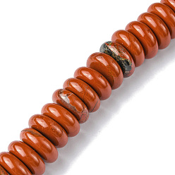 Red Jasper Natural Red Jasper Beads Strands, Heishi Beads, Disc, 16x6mm, Hole: 1.4mm, about 30pcs/strand, 7.09~7.48 inch(18~19cm)