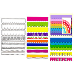 Mixed Shapes Углеродистая сталь разрезает трафареты, для diy scrapbooking, Фотоальбом, декоративная бумага для тиснения, цвет нержавеющей стали, разнообразные, 168x110x0.8 мм