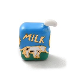 Золотой Ионное покрытие (ip) 304 европейские бусины из эмали из нержавеющей стали, бусины с большим отверстием, молоко, золотые, 13x11.5x6.5 мм, отверстие : 4.5 мм