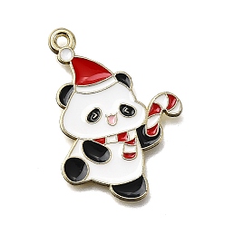 Candy Cane Подвески из эмали и сплава, золотые, Рождественская серия, панда, шоколадная конфета, 23.5x20x1.5 мм, отверстие : 1.6 мм
