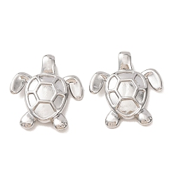 Stainless Steel Color 304 Stainless Steel Pendants, Turtle Charms, Stainless Steel Color, 25.5x23.5x5.5mm, Hole: 2.5x4mm