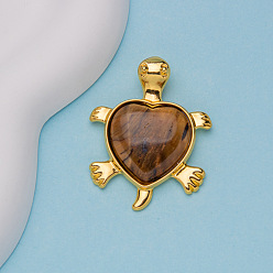 Тигровый глаз Природных тигровый глаз кабошонов, черепахи, сердце, 39x30x8 мм