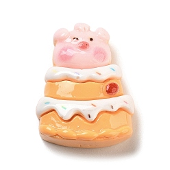 Свинья Красочные свиньи тематика непрозрачные смоляные кабошоны, свинья, 26.5x21x10 мм