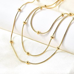 Золотой 304 цепочка-змейка из нержавеющей стали 3 многослойные ожерелья для женщин, золотые, 16.14 дюйм (41 см)