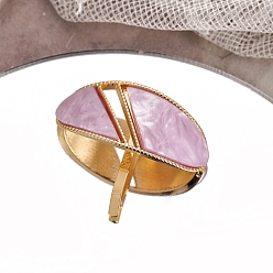 Plum Alloy Bobby Pins, with Cellulose Acetate(Resin) Ornament, Ponytail Hook for Women Girls, Oval, Plum, 35x45mm