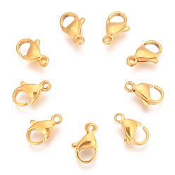 Golden 304 Stainless Steel Lobster Claw Clasps, Golden, 11x7x3mm, Hole: 1.4mm