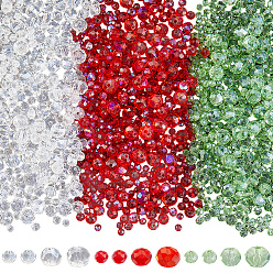 (52) Непрозрачная лаванда 15пряди 12 стили гальванизированные стеклянные бусины пряди, гальваническое покрытие, граненые, рондель, разноцветные, 3.5~8x3~6 мм, отверстие : 0.4~1 мм, около 63~115 шт / нитка, 32~40 мм