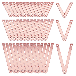 Светло-Коралловый 90 шт. 3 размеры прозрачные акриловые люстры компоненты ссылки, Буква V, свет коралловый, 25~44x22~24.5x3 мм, отверстие : 1.6 мм, 30шт / размер