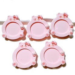 Бледно-Розовый 10 шт. Кабошоны из смолы, кролик/кот/панда/медведь, розовый жемчуг, 32x30 мм