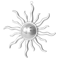 Нержавеющая Сталь Цвет 304 подвески из нержавеющей стали, очарование солнца, цвет нержавеющей стали, 42x39 мм