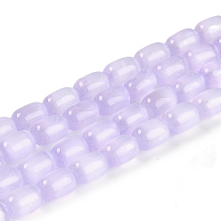 Лиловый Нити из натурального селенита, окрашенные, барабан, сирень, 12x8 мм, отверстие : 1.2 мм, около 32 шт / нитка, 15.43'' (39.2 см)