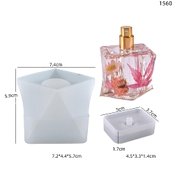 Белый Флакон для духов своими руками, пищевая силиконовая форма, формы для литья смолы, для уф-смолы, изготовление изделий из эпоксидной смолы, белые, 74x59 мм, Кубок: 50x37x17 мм