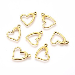 Antique Golden Tibetan Style Alloy Pendants, Cadmium Free & Lead Free, Heart, Antique Golden, 13x15x1mm, Hole: 1.5mm
