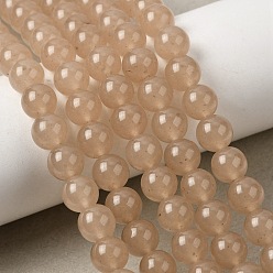 Цвет Древесины Бусины из натурального белого нефрита, окрашенные, круглые, деревесиные, 8 мм, отверстие : 0.7 мм, около 48~50 шт / нитка, 14.72~14.96'' (37.4~38 см)