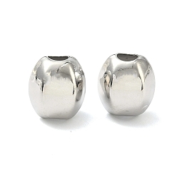 Платина Тыквенные латунные европейские бусины, бусины с большим отверстием, без кадмия и без свинца, долговечный, стойки покрытие, платина, 14x12.5x11 мм, отверстие : 4 мм