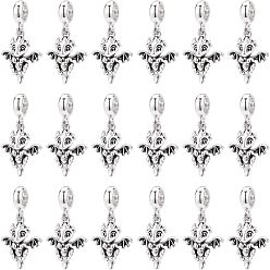 Античное Серебро 36 шт., европейские подвески из сплава в тибетском стиле, Подвески с большими отверстиями, дракон, античное серебро, 31 мм, отверстие : 4 мм, Кулон : 20.5x15.5x7.5 мм