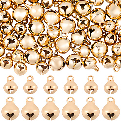 Настоящее золото 18K 80шт 2 стили железные амулеты, колокол, реальный 18 k позолоченный, 9~10x6~7.5 мм, отверстие : 1.5~1.6 мм, 40 шт / стиль