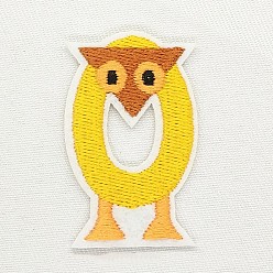 Letter O Computerized Embroidery Cloth Iron on/Sew on Patches, Costume Accessories, Appliques, Letter, Yellow, Letter.O, 51x32mm