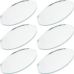 Прозрачный 6 шт. овальное стеклянное зеркало, ремесло зеркало, прозрачные, 125x75x3 мм