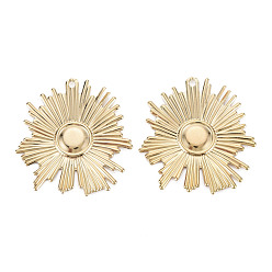 Light Gold Экологически чистые железные подвески оправы кабошон, без кадмия и без свинца, плоско-круглые, золотой свет, 37x34.5x1.5 мм, отверстие : 1.8 мм, лоток : 7 мм