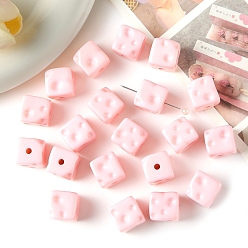 Pink Непрозрачные акриловые бусины, кубические, розовые, 14x14x14 мм