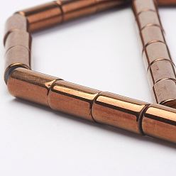 с Покрытием Меди Электролитические магнитные синтетические гематитовые нити, колонка, класс А, с медным покрытием, 6.5x12 мм, отверстие : 1 мм, около 31 шт / нитка, 15.74 дюйм