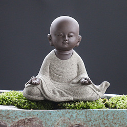 Фора Керамика статуя буддийского монаха, украшение для домашнего офиса по фэн-шуй, оранжевые, 90x85 мм