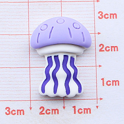 Jellyfish Кабошоны из непрозрачной смолы на тему океана, кабошон морских животных, сирень, узор медузы, 20~25 мм
