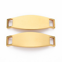 Золотой 201 соединительные звенья нержавеющие, без кадмия, без никеля и без свинца, прямоугольник кривой, золотые, 39x13x5.5 мм, отверстие : 4x6 мм