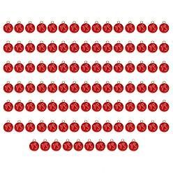 Capricorn Alloy Enamel Pendants, Flat Round with Constellation, Light Gold, Red, Capricorn, 15x12x2mm, Hole: 1.5mm, 100pcs/Box