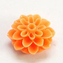 Sandy Brown Resin Cabochons, Flower, Sandy Brown, Size: about 15mm in diameter, 8mm thick.