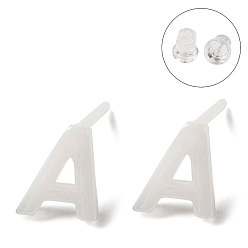 Letter A Гипоаллергенные серьги-гвоздики из биокерамики с цирконием и керамикой, не выцветает и не содержит никеля, алфавит, буква a, 7x6 мм