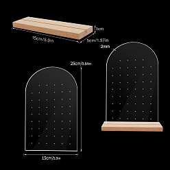 Arch Арка/сердце/прямоугольник/плоская круглая/поворотная/шестиугольная акриловая подставка для ювелирных изделий в виде сережек, арка, 25x15x0.2 см