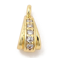 Настоящее золото 18K Латунь с кубическим цирконием подвеской, для женщин, без свинца и без кадмия, долговечный, реальный 18 k позолоченный, 9x4x5 мм, отверстие : 1.2 мм