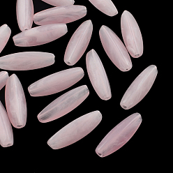 Бледно-Розовый Риса имитация драгоценных камней акриловые бусины, Удлиненные овальные бусины, розовый жемчуг, 28x9x9 мм, Отверстие : 2 мм , около 400 шт / 500 г